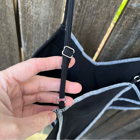 True Religion Black with White Contrast Stitch Corset Tank Top NWT Sz XL - Picture 7 of 12